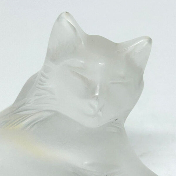 Lalique Crystal Cat Lying Down Boxed C1980