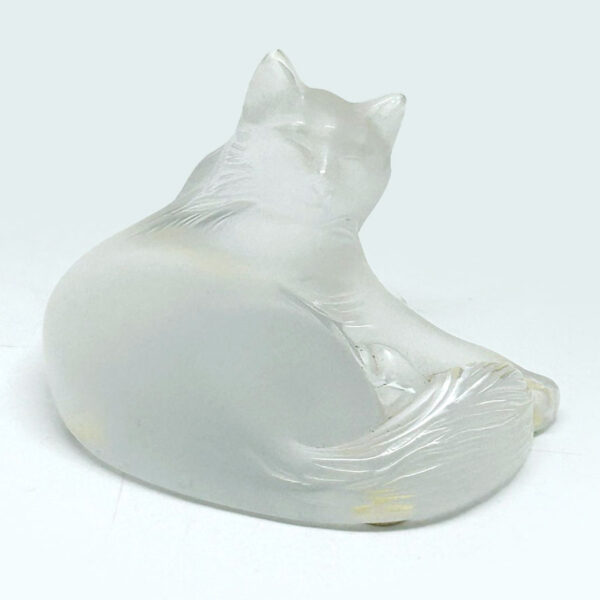 Lalique Crystal Cat Lying Down Boxed C1980