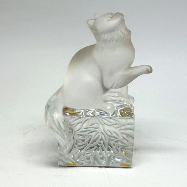 Lalique-crystal-playful-kitten-on-a-pedestal-boxed-c1980-2 Lalique Crystal Playful Kitten On A Pedestal Boxed C1980