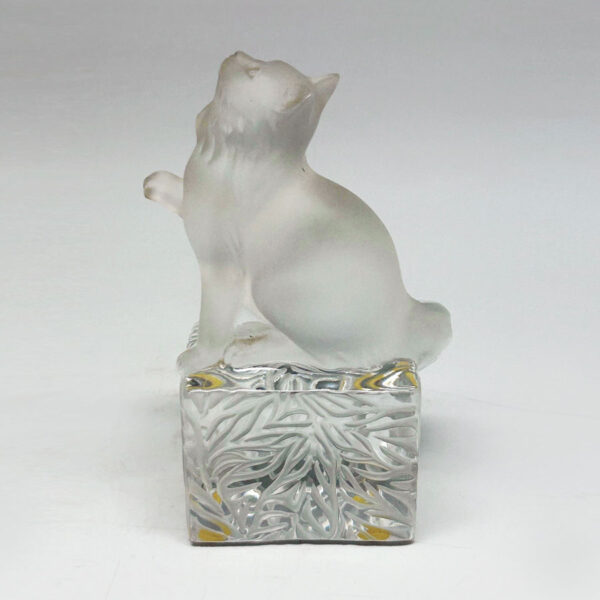 Lalique-crystal-playful-kitten-on-a-pedestal-boxed-c1980-3 Lalique Crystal Playful Kitten On A Pedestal Boxed C1980