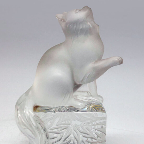 Lalique-crystal-playful-kitten-on-a-pedestal-boxed-c1980-4 Lalique Crystal Playful Kitten On A Pedestal Boxed C1980