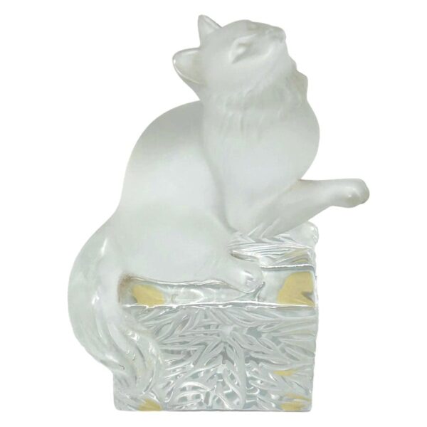 Lalique-crystal-playful-kitten-on-a-pedestal-boxed-c1980 Lalique Crystal Playful Kitten On A Pedestal Boxed C1980