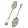 Pair London 1817 Hallmarked Silver Berry Spoons Boxed