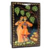 Russian Hand Painted Lacquered Box Figures Under Tree