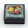 Russian Hand Painted Lacquered Box Horses and Sleigh