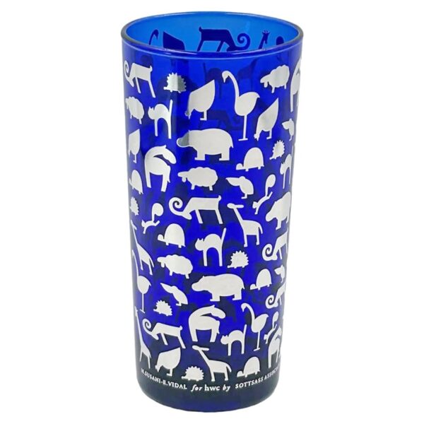Scotass Egizia Cobalt Blue Silver Overlay Glass Vase By Marco Susini and Elisabeth Vidal C1990