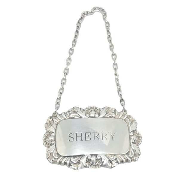 Silver Sherry Decanter Label London 1966