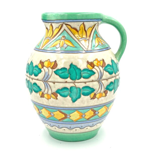 Charlotte-Rhead-Bursleyware-green-banded-jug-c1930-1 Charlotte Rhead Bursleyware Green Banded Jug C1930