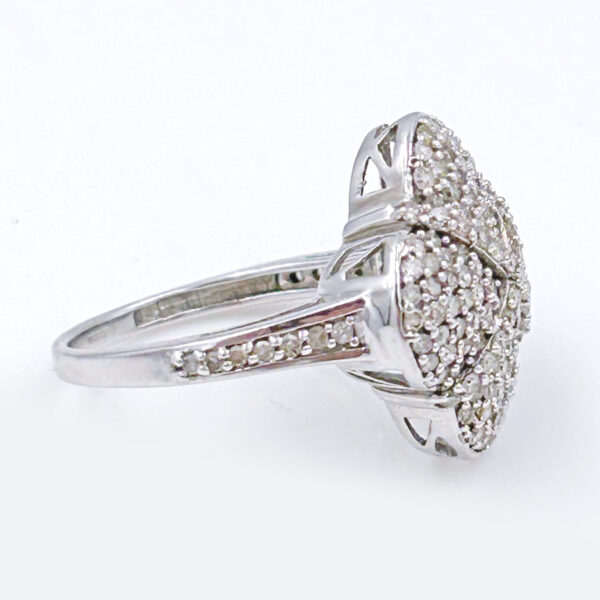 9ct White Gold Diamond Cluster Ring