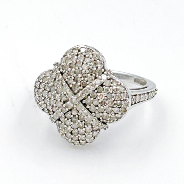 9ct White Gold Diamond Cluster Ring