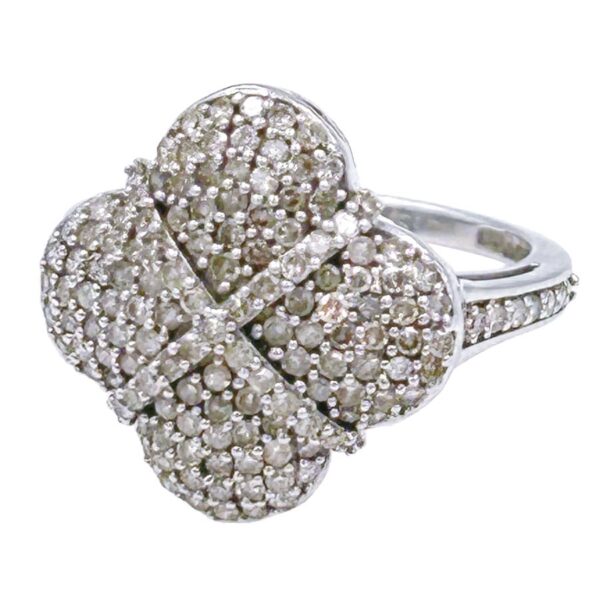 9ct White Gold Diamond Cluster Ring