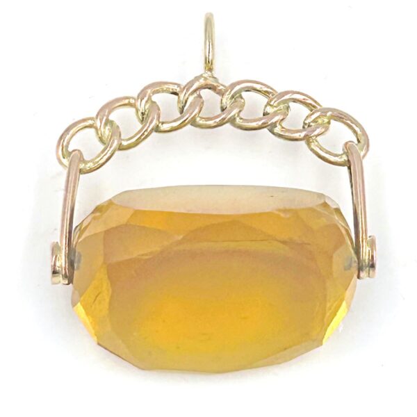 9ct Gold Swivel Large Topaz Fob Seal