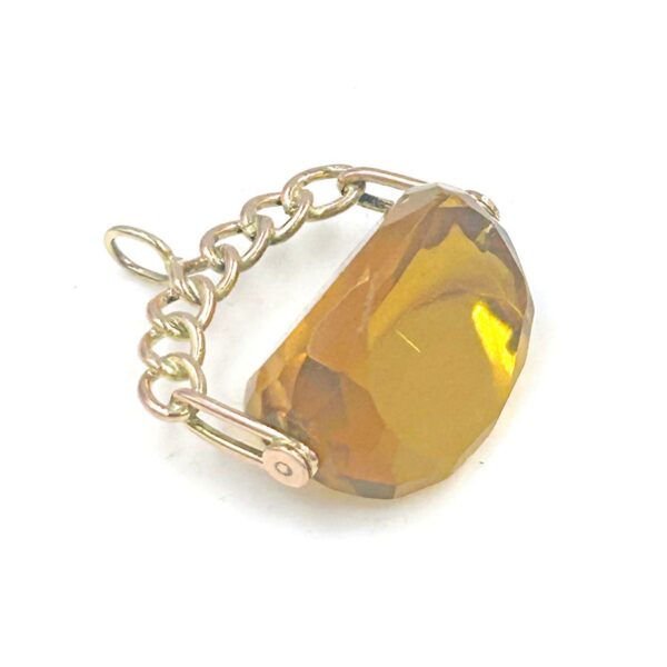 9ct Gold Swivel Large Topaz Fob Seal