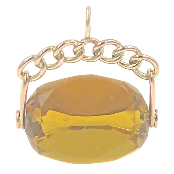 9ct Gold Swivel Large Topaz Fob Seal