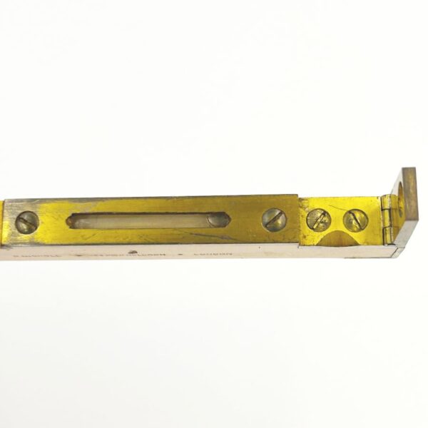 Antique 12 Inch Folding Wooden Rule With Compass And Levelling R. Nicholl