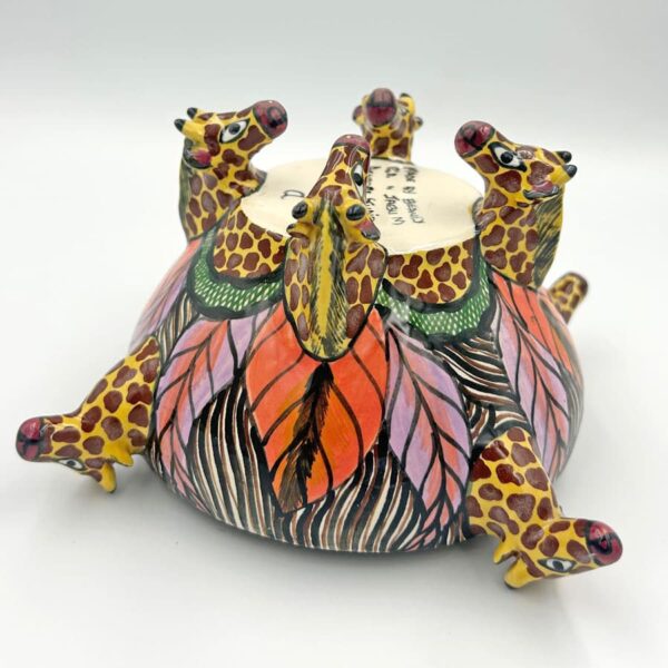 Ardmore Hand Painted Giraffe Bowl 1999
