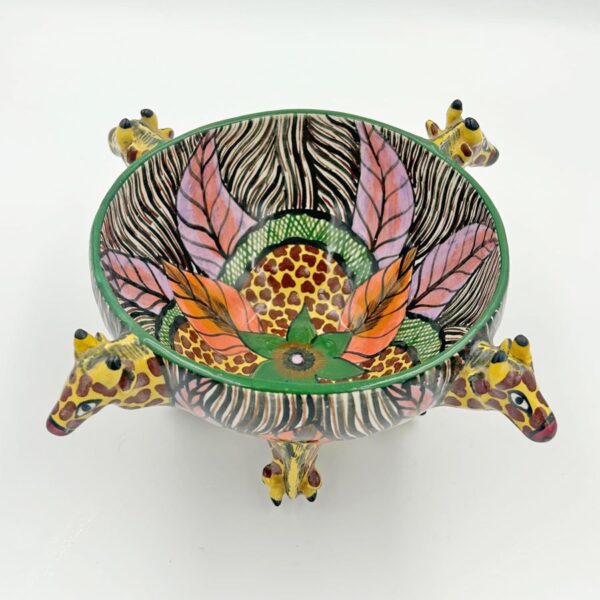 Ardmore Hand Painted Giraffe Bowl 1999
