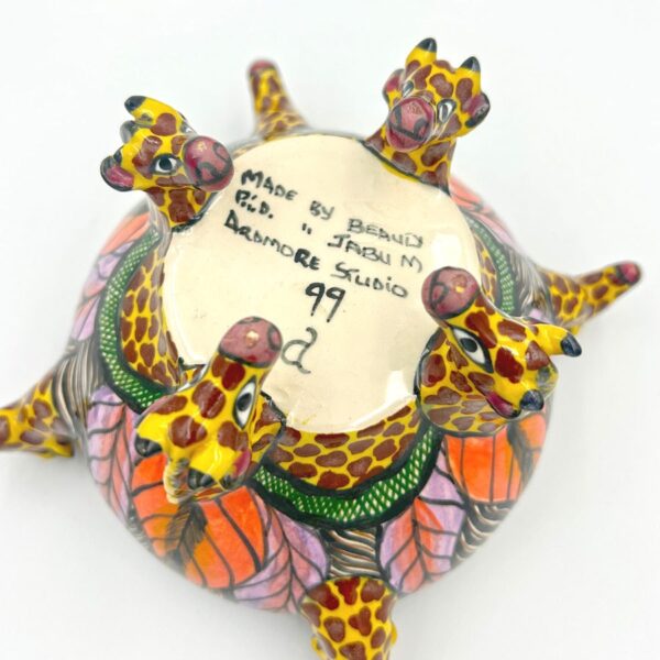 Ardmore Hand Painted Giraffe Bowl 1999