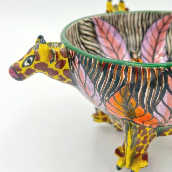 Ardmore Hand Painted Giraffe Bowl 1999