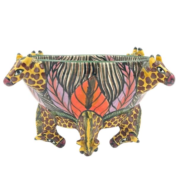 Ardmore Hand Painted Giraffe Bowl 1999