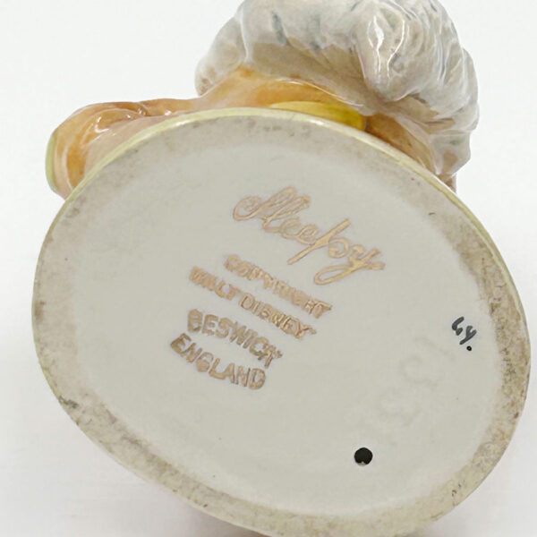 Beswick Gold Back Stamp Walt Disney Sleepy 1331