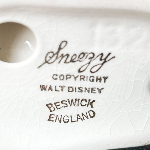Beswick Gold Back Stamp Walt Disney Sneezy 1398