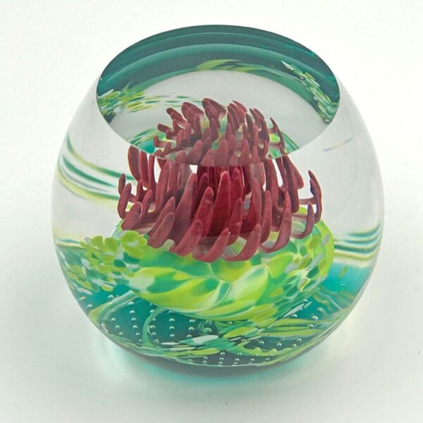 Caithness-Scotland-Caledonian-Thistle-Glass-Paperweight-2 Caithness Scotland Caledonian Thistle Glass Paperweight