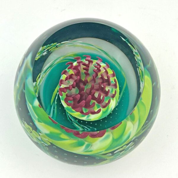 Caithness-Scotland-Caledonian-Thistle-Glass-Paperweight-3 Caithness Scotland Caledonian Thistle Glass Paperweight