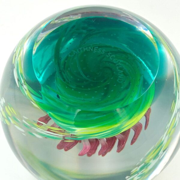 Caithness-Scotland-Caledonian-Thistle-Glass-Paperweight-6 Caithness Scotland Caledonian Thistle Glass Paperweight