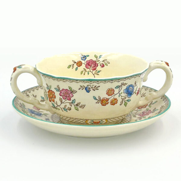 Copeland Spode Royal Jasmine Soup Coupe and Saucer