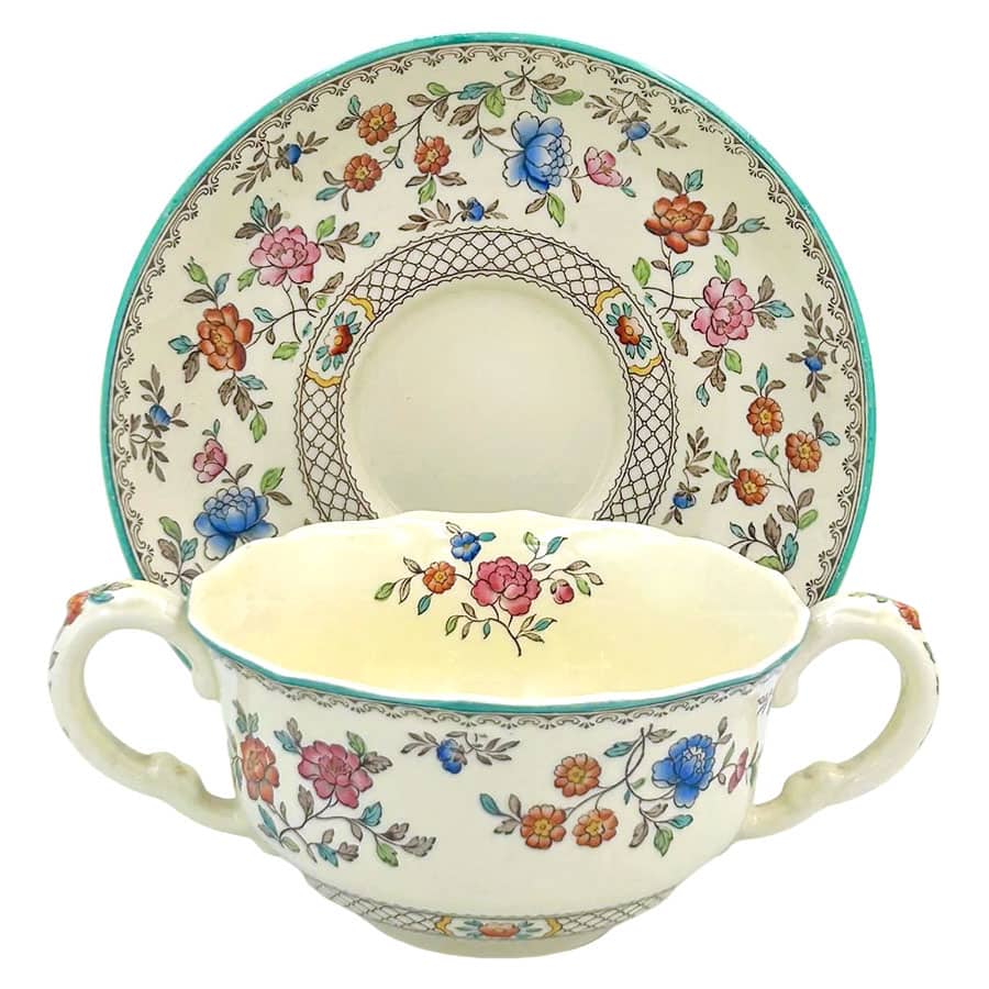 Copeland Spode Royal Jasmine Soup Coupe and Saucer - Clyde on 4th