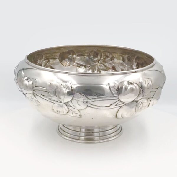 German-Silver-Rose-Bowl-830-Standard-1 German Silver Rose Bowl Heavy Roses In Relief 830 Standard