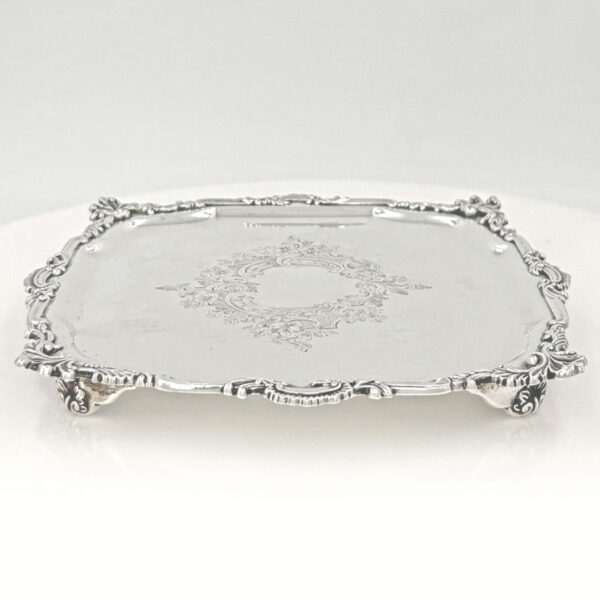 Hallmarked-silver-salver-Edward-vIII-hawksworth-eyre-and-co-london-1901-3 Hallmarked Silver Salver Edward VIII Hawksworth Eyre and Co London 1901