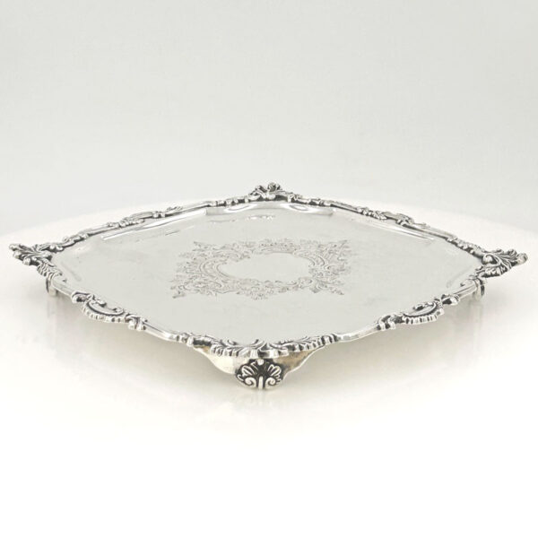 Hallmarked-silver-salver-Edward-vIII-hawksworth-eyre-and-co-london-1901-4 Hallmarked Silver Salver Edward VIII Hawksworth Eyre and Co London 1901