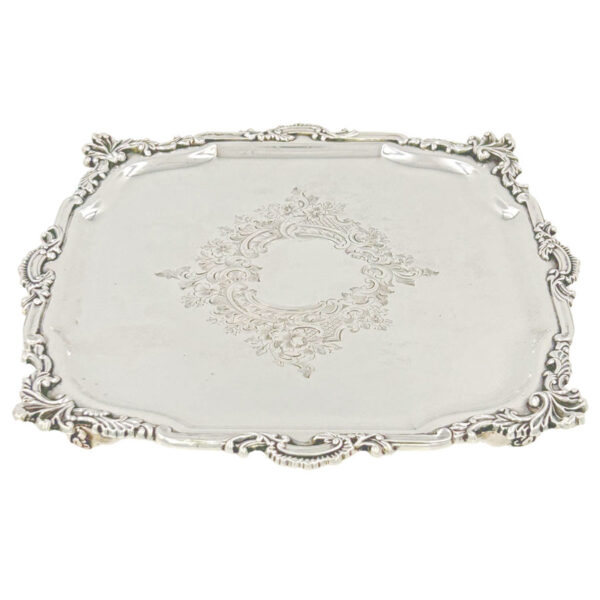 Hallmarked-silver-salver-Edward-vIII-hawksworth-eyre-and-co-london-1901 Hallmarked Silver Salver Edward VIII Hawksworth Eyre and Co London 1901