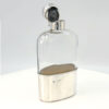 Large Hallmarked Silver And Glass Hip Flask London 1891