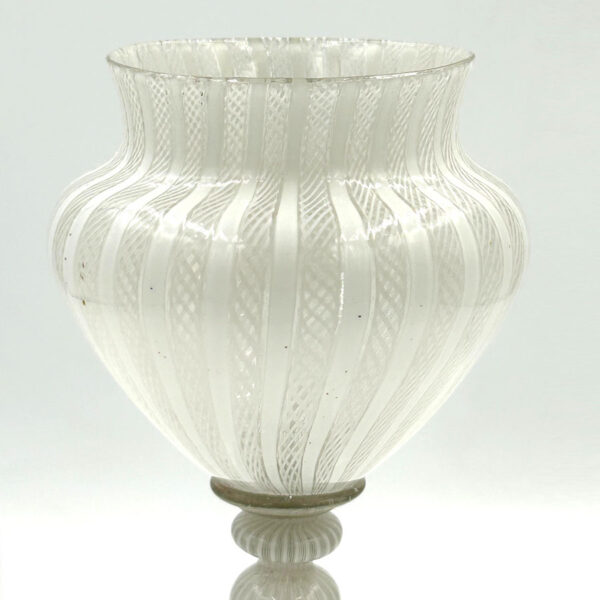 Murano Venetian Three Bubble Glass Goblet - Clyde on 4th Antiques