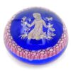 Murano Glass Girl In Garden Millefiori Paperweight