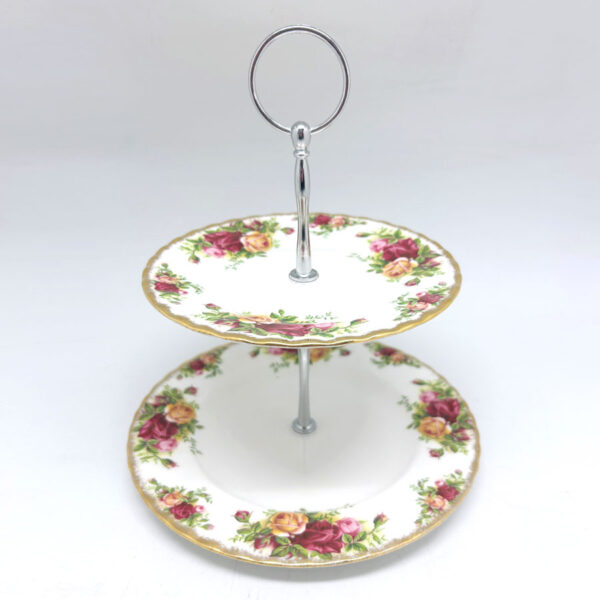 Royal Albert Old Country Roses Two Tier High Tea Cake Stand