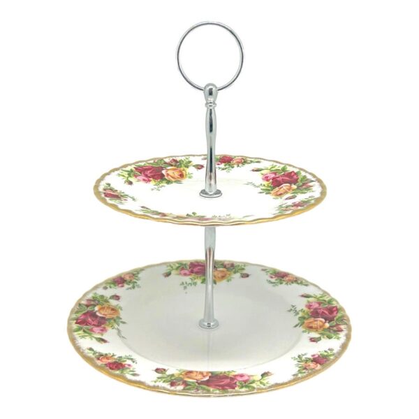 Royal Albert Old Country Roses Two Tier High Tea Cake Stand