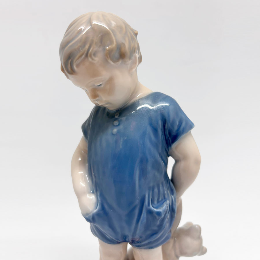 Royal Copenhagen Boy With Teddy Bear 3468 - Clyde on 4th Antiques