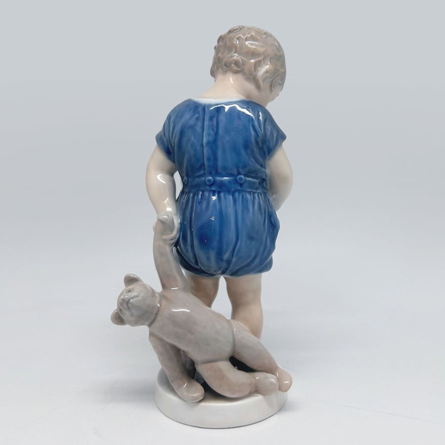Royal Copenhagen Boy With Teddy Bear 3468 - Clyde on 4th Antiques