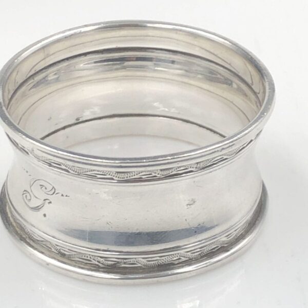 Sterling Silver Serviette Ring Monogramed  G