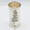 Sterling Silver Cylinder Vase Applied Leaf Motif