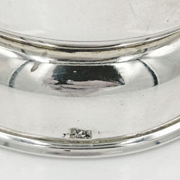 Sterling Silver Cylinder Vase Applied Leaf Motif