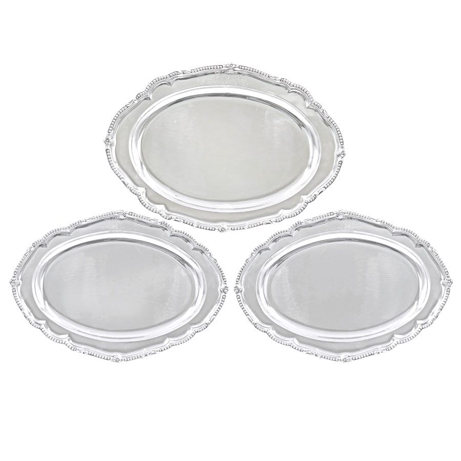 Hallmarked Silver Serving Platters London 1768 William Harrison