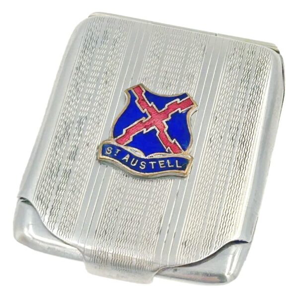 Hallmarked Union Castle Silver Saint Austell Match Holder Birmingham 1928