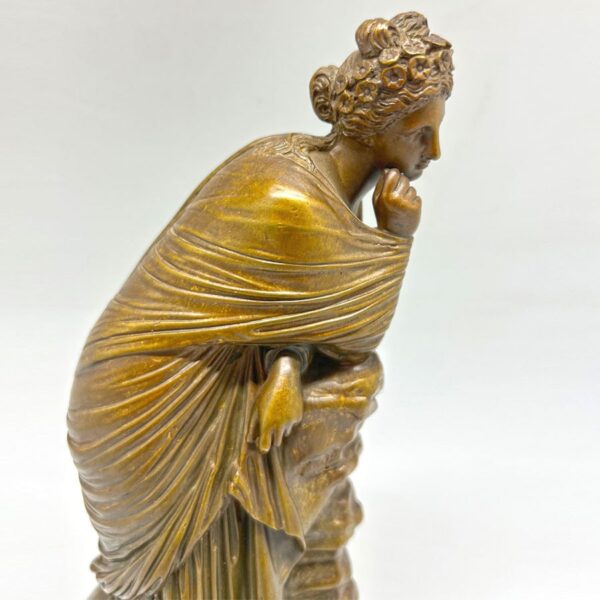 Late-19th-century-digital-bronze-of-a-lady-in-thought-signed-1 Late 19th Century Figural Bronze Of A Lady In Thought Signed