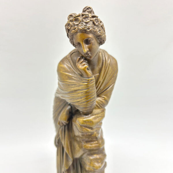 Late-19th-century-digital-bronze-of-a-lady-in-thought-signed-2 Late 19th Century Figural Bronze Of A Lady In Thought Signed