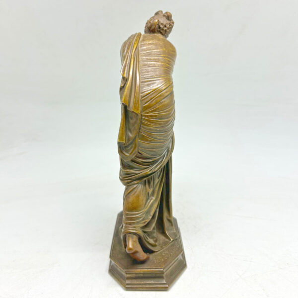 Late-19th-century-digital-bronze-of-a-lady-in-thought-signed-5 Late 19th Century Figural Bronze Of A Lady In Thought Signed
